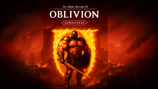 Oblivion Remastered mods: a muscular warrior surrounded by a flaming symbol