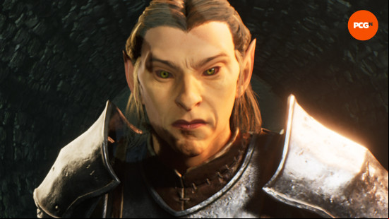 Oblivion Remastered race best: a High Elf with pointed ears and green eyes.