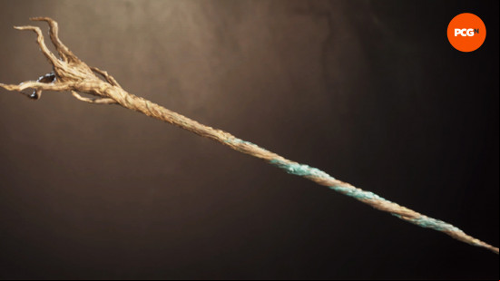 Best Oblivion Remastered weapons: the spindly Apotheosis staff.