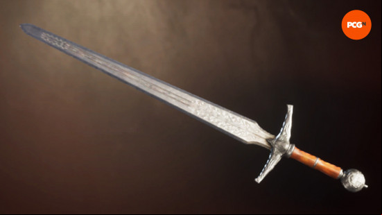 Best Oblivion Remastered weapons: a large silver sword.