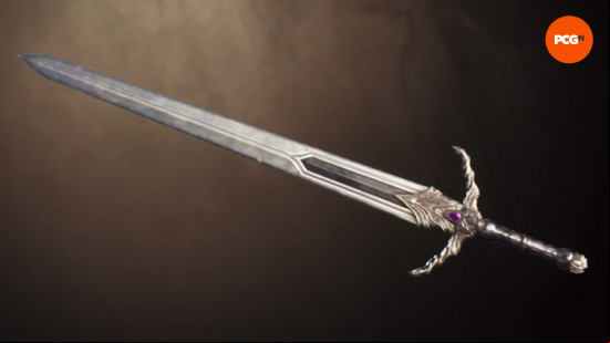 Best Oblivion Remastered weapons: a purple, black, and silver sword