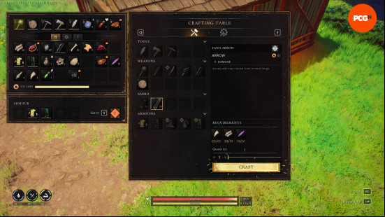 The inventory and some grass in Runescape Dragonwilds.