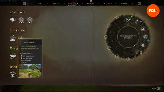 Runescape Dragonwilds spells: Rocksplosion UI icon