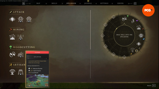 Runescape Dragonwilds spells: Splinter UI icon