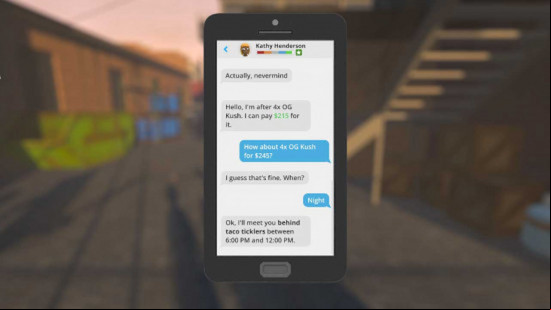 A conversation on a phone in Schedule 1.