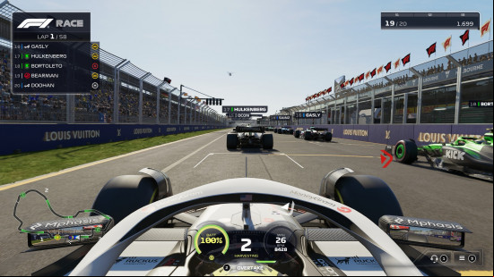 A race starting from the cockpit in f1 25.