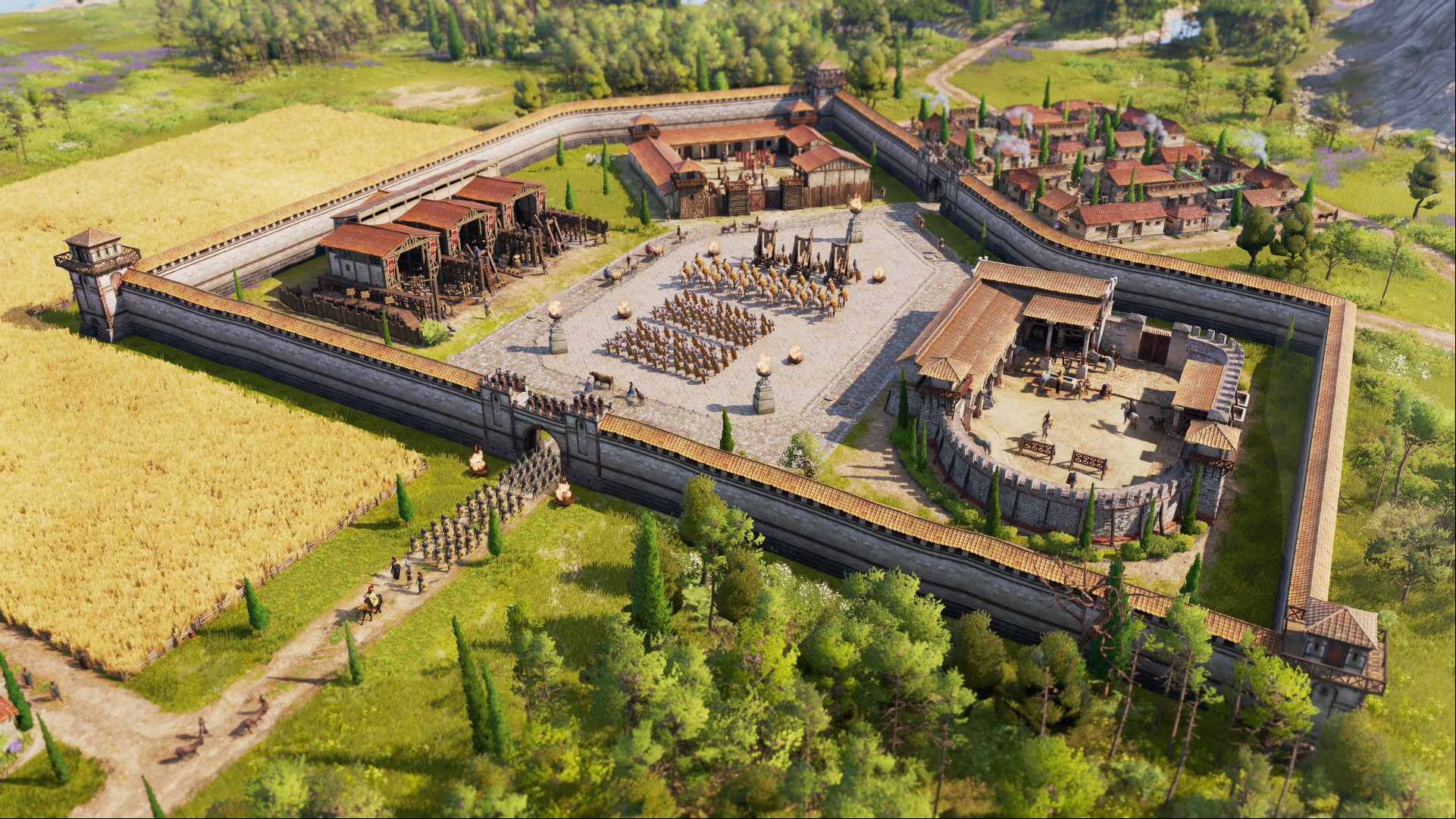Anno 117 Steam city-building game: A small settlement in Ubisoft strategy game Anno 117