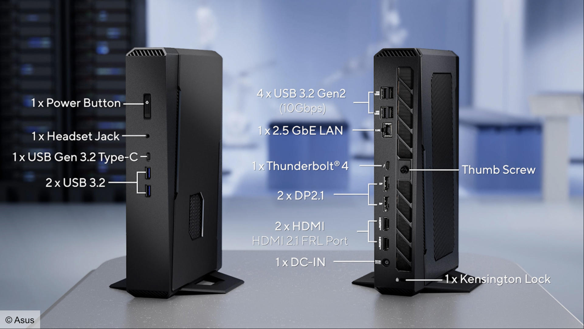 Asus ROG NUC 15 Performance front I/O