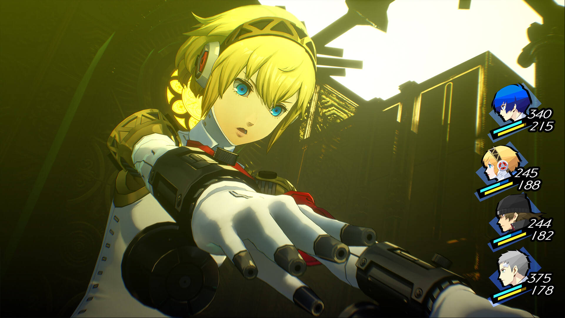 Best RPG games: Persona 3 Reload. Image shows a blonde anime style person pointing their hands off screen.