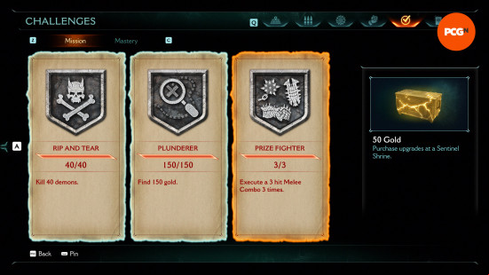 Doom The Dark Ages mission challenges: Sentinel Barracks challenges