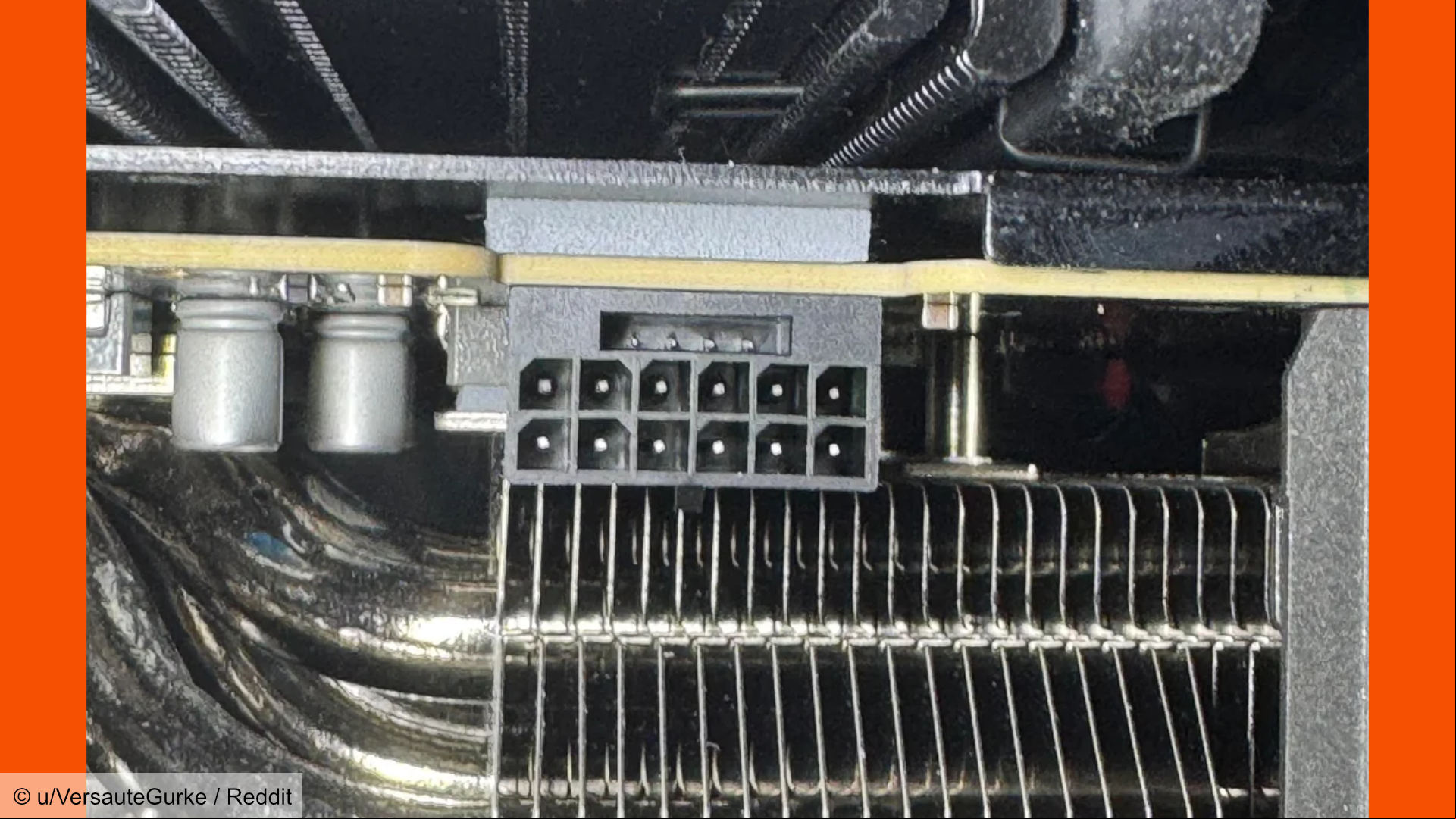 Visually undamaged RTX 5090 power pins after cable melts