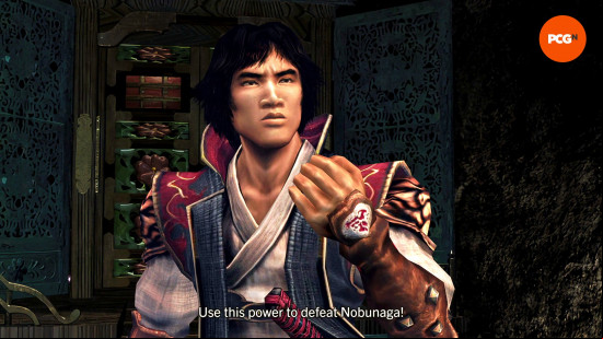 Onimusha 2 remaster review: Jubei receives his Oni powers from his mother at the beginning of the story.