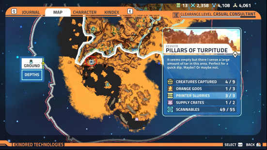 Map with the marked location of the first part for the Goo Ingestor in Revenge of the Savage Planet