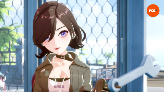 Starsand Island release date: A young brunette woman swings a wrench around on her finger.