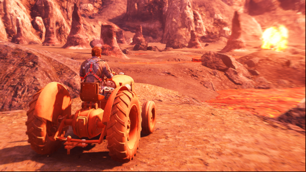 Getting a tractor across Just Cause 3's map by land, sea and air