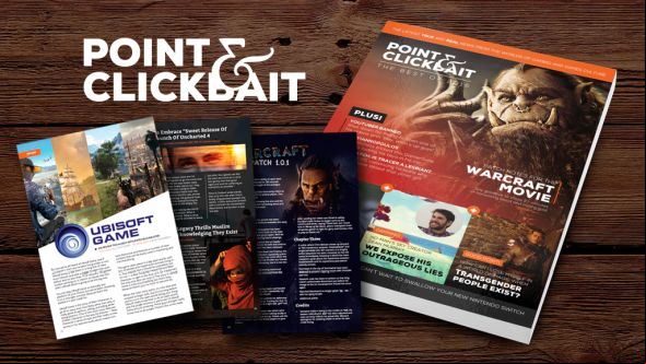 Point & Clickbait's Best of 2016 magazine is 88 pages of excellent gaming satire
