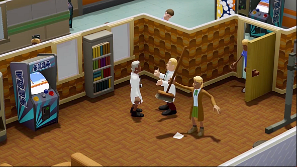 Come see Two Point Hospital's silly animations and Sega arcade machines